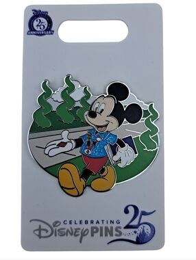 Disney Pins Mickey Mouse Walking Resort Park Celebrating 25th Anniversary